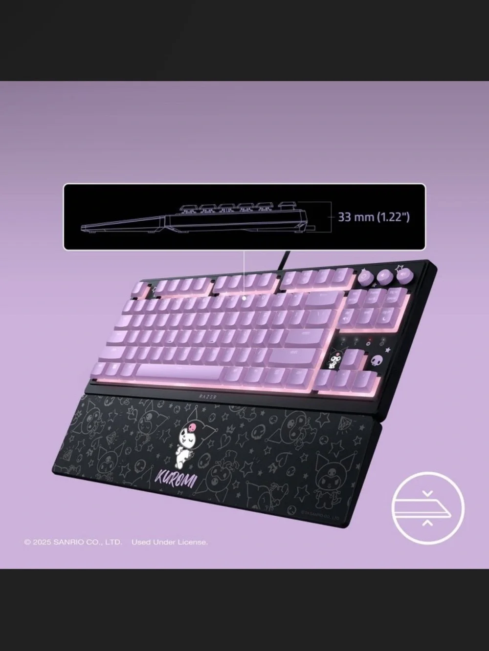 Razer Kuromi Purple and Black Tenkeyless Mechanical Keyboard